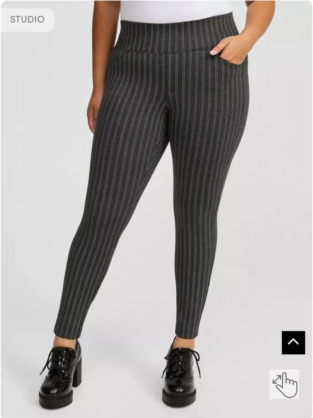 Torrid Pinstripe Pocket Pixie Pants High Rise Pull On Luxe Ponte Size 3XL NWOT